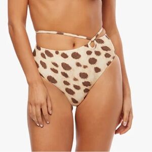 {WeWoreWhat} Brand New Strappy Tie Leopard Bikini Bottom